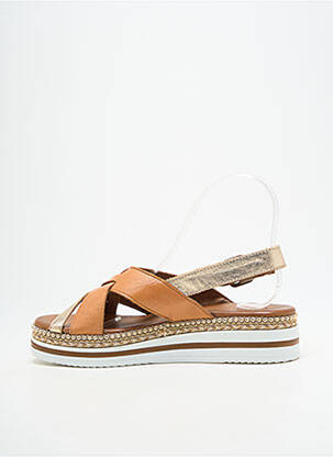 Sandales/nu pieds tissage satiné talon de 4 à 6cm marron LUNE & L'AUTRE femme