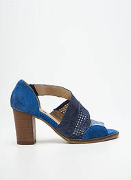 Sandales/nu pieds tissage satiné talon de 7 à 9cm bleu CASTA femme