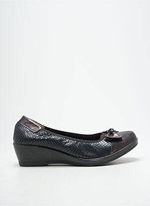 Ballerines tissage satiné talon de 4 à 6cm noir INEA femme