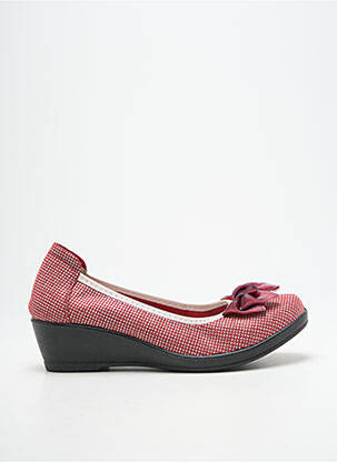 Ballerines tissage satiné talon de 4 à 6cm rouge INEA femme