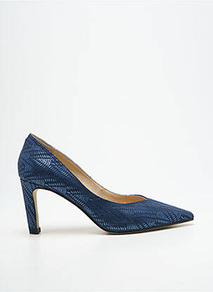Escarpins tissage satiné talon de 7 à 9cm bleu FUGITIVE BY FRANCESCO ROSSI femme
