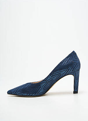 Escarpins tissage satiné talon de 7 à 9cm bleu FUGITIVE BY FRANCESCO ROSSI femme