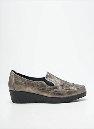 Mocassins tissage satiné talon plat jusqu'à 3cm gris GEO-REINO femme