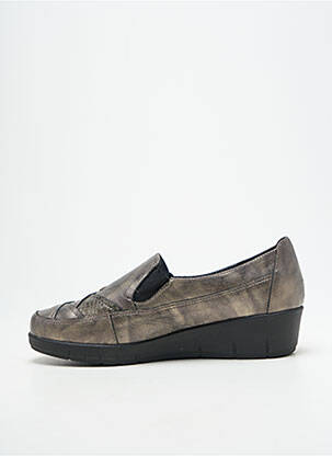 Mocassins tissage satiné talon plat jusqu'à 3cm gris GEO-REINO femme