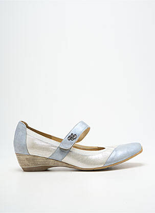 Ballerines fermeture scratch talon de 4 à 6cm argent GEO-REINO femme