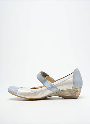 Ballerines fermeture scratch talon de 4 à 6cm argent GEO-REINO femme