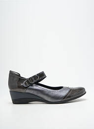 Ballerines fermeture scratch talon de 4 à 6cm gris J.METAYER femme