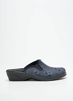 Chaussons/pantoufles bout rond talon plat jusqu'à 3cm bleu ROMIKA femme