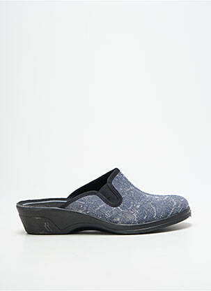 Chaussons/pantoufles bout rond talon de 4 à 6cm bleu ROMIKA femme