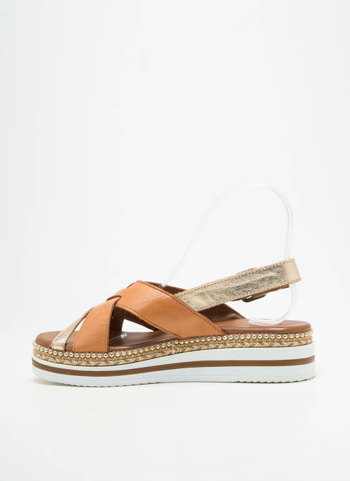 Sandales/nu pieds tissage satiné talon de 4 à 6cm marron LUNE & L'AUTRE femme