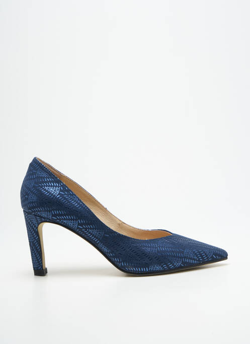 Escarpins tissage satiné talon de 7 à 9cm bleu FUGITIVE BY FRANCESCO ROSSI femme