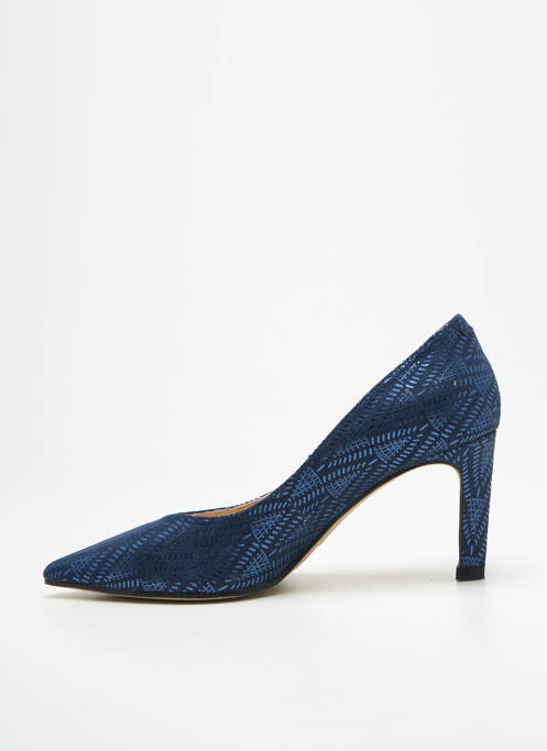 Escarpins tissage satiné talon de 7 à 9cm bleu FUGITIVE BY FRANCESCO ROSSI femme