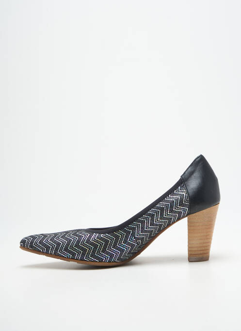 Escarpins tissage satiné talon de 7 à 9cm noir FUGITIVE BY FRANCESCO ROSSI femme