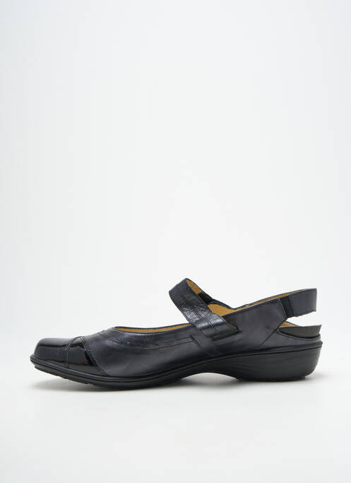 Sandales/nu pieds tissage satiné talon plat jusqu'à 3cm noir GEO-REINO femme
