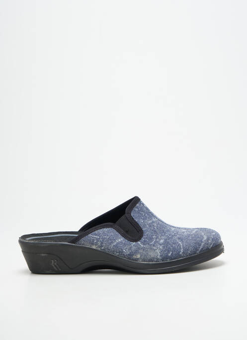 Chaussons/pantoufles bout rond talon de 4 à 6cm bleu ROMIKA femme