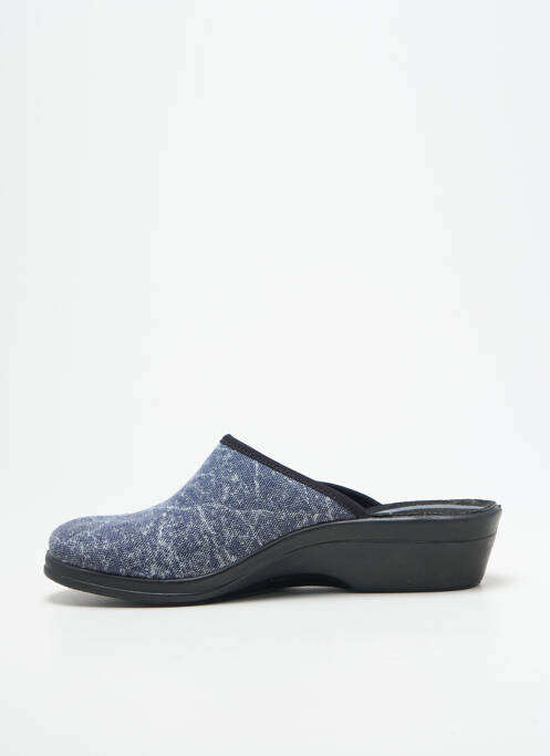 Chaussons/pantoufles bout rond talon de 4 à 6cm bleu ROMIKA femme