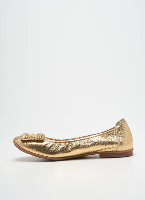 Ballerines tissage satiné talon plat jusqu'à 3cm or SABRINAS femme
