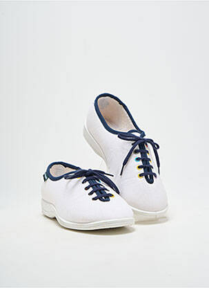Chaussons/pantoufles fermeture lacets talon plat jusqu'à 3cm blanc LA VAGUE femme