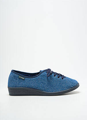 Chaussons/pantoufles fermeture lacets talon plat jusqu'à 3cm bleu LA VAGUE femme