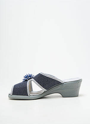 Chaussons/pantoufles tissage satiné talon de 4 à 6cm argent LA VAGUE femme