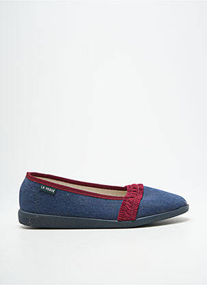 Chaussons/pantoufles bout rond talon plat jusqu'à 3cm bleu LA VAGUE femme