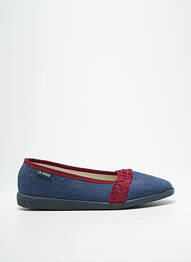 Chaussons/pantoufles bout rond talon plat jusqu'à 3cm bleu LA VAGUE femme