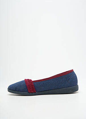 Chaussons/pantoufles bout rond talon plat jusqu'à 3cm bleu LA VAGUE femme