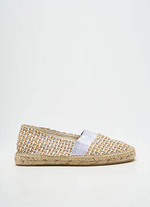 Espadrilles tissage satiné talon plat jusqu'à 3cm argent SANTAFE femme