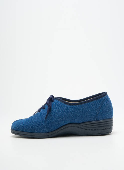 Chaussons/pantoufles fermeture lacets talon plat jusqu'à 3cm bleu LA VAGUE femme