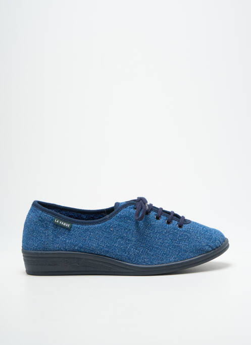 Chaussons/pantoufles fermeture lacets talon plat jusqu'à 3cm bleu LA VAGUE femme