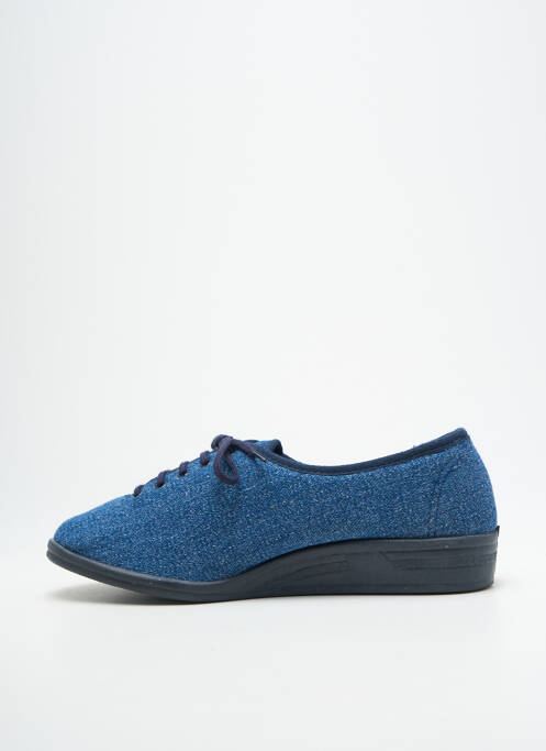 Chaussons/pantoufles fermeture lacets talon plat jusqu'à 3cm bleu LA VAGUE femme