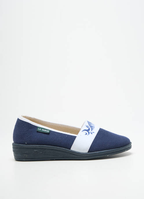 Chaussons/pantoufles bout rond talon plat jusqu'à 3cm bleu LA VAGUE femme