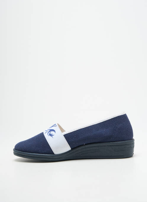 Chaussons/pantoufles bout rond talon plat jusqu'à 3cm bleu LA VAGUE femme