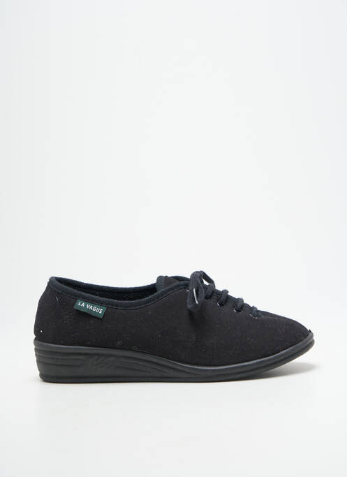 Chaussons/pantoufles fermeture lacets talon plat jusqu'à 3cm noir LA VAGUE femme