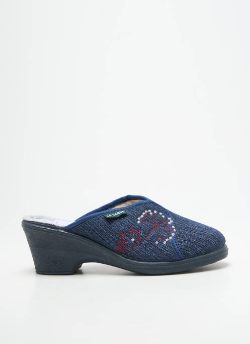 Chaussons/pantoufles bout rond talon de 4 à 6cm bleu LA VAGUE femme