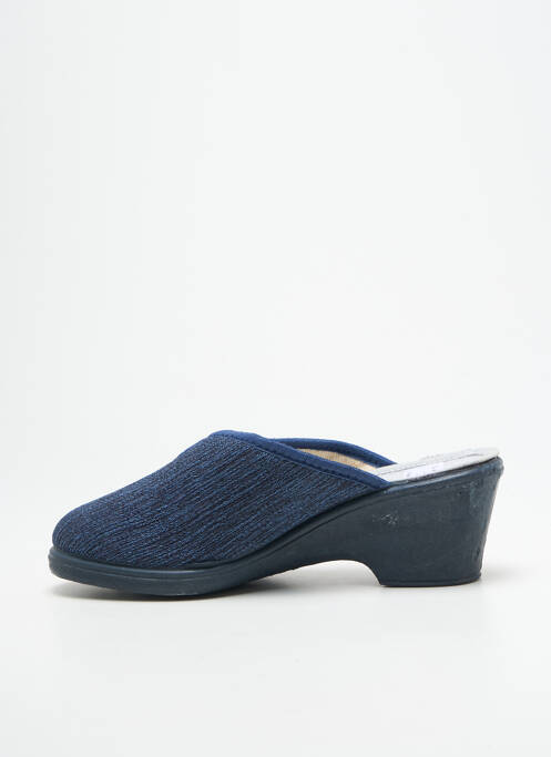 Chaussons/pantoufles bout rond talon de 4 à 6cm bleu LA VAGUE femme