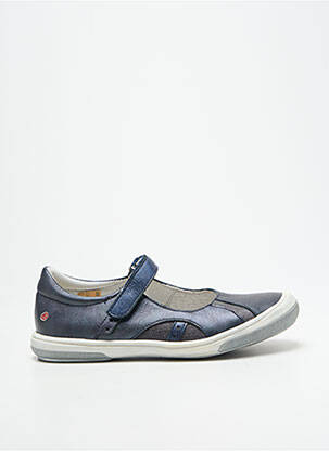 Ballerines tissage satiné bout rond bleu GBB fille