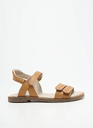 Sandales/nu pieds matière lisse chiquet marron PALLADIUM fille