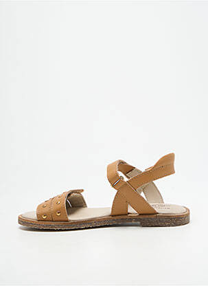 Sandales/nu pieds matière lisse chiquet marron PALLADIUM fille