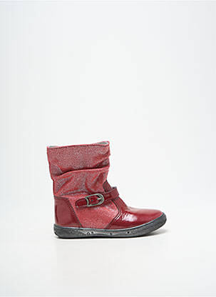 Bottes tissage vernis bout rond rouge BELLAMY fille