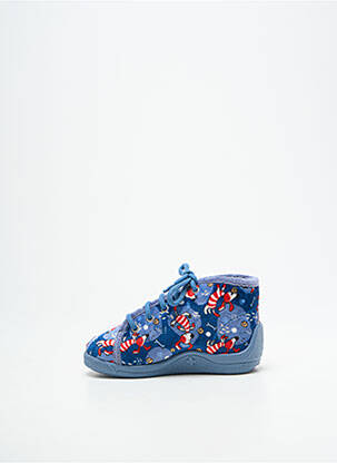 Chaussons/pantoufles fermeture lacets bout rond bleu BELLAMY garçon