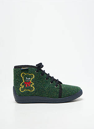 Chaussons/pantoufles fermeture lacets bout rond vert BELLAMY garçon