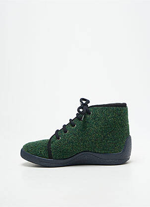 Chaussons/pantoufles fermeture lacets bout rond vert BELLAMY garçon