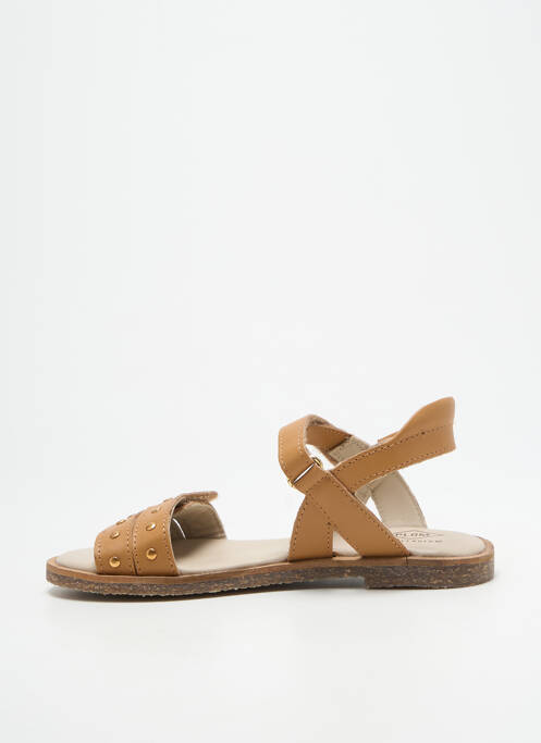 Sandales/nu pieds matière lisse chiquet marron PALLADIUM fille