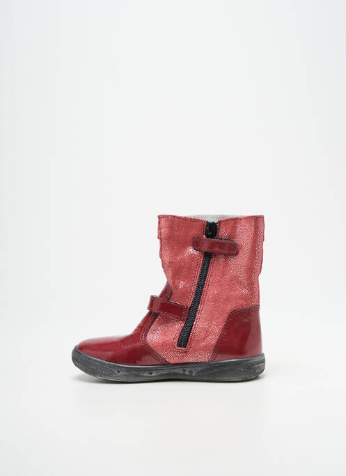 Bottes tissage vernis bout rond rouge BELLAMY fille