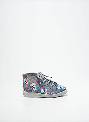 Chaussons/pantoufles tissage velours bout rond gris BELLAMY fille