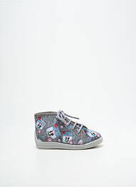 Chaussons/pantoufles tissage velours bout rond gris BELLAMY fille