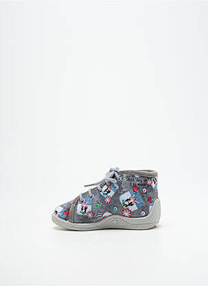 Chaussons/pantoufles tissage velours bout rond gris BELLAMY fille