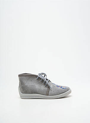 Chaussons/pantoufles fermeture lacets bout rond gris BELLAMY garçon