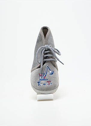 Chaussons/pantoufles fermeture lacets bout rond gris BELLAMY garçon